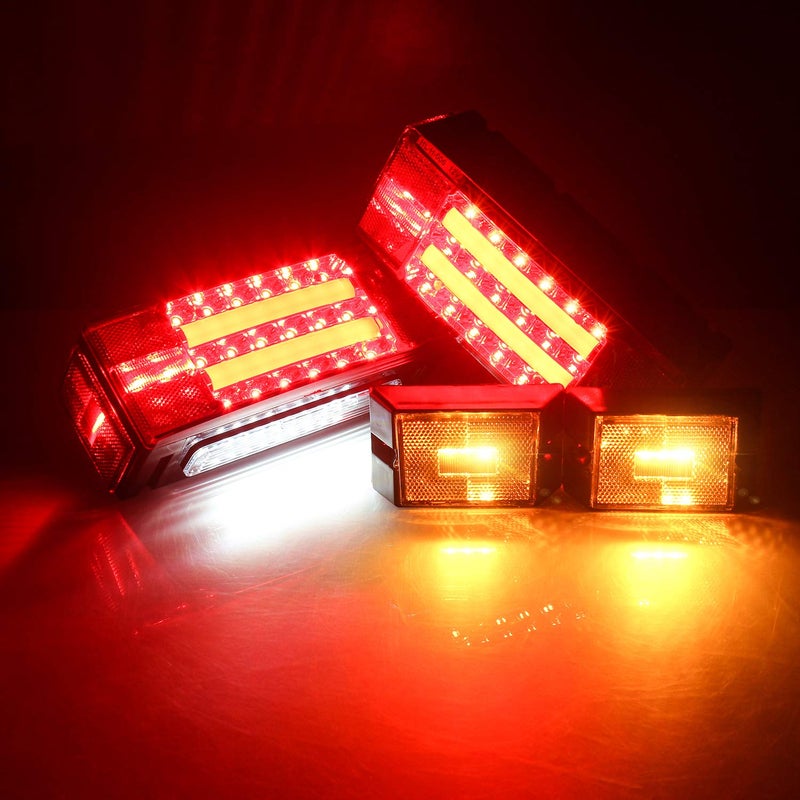 LINKITOM New Submersible LED Trailer Light Kit, Super Bright Brake Stop Turn Tail License Lights for Camper Truck RV Boat Snowmobile Over 80" Inches - Image 2